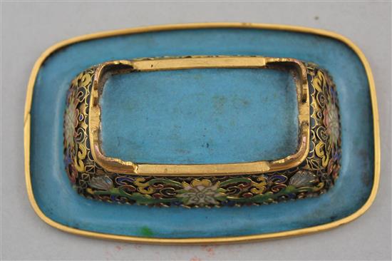 A Chinese cloisonne enamel and gilt copper dish and cover, early 20th century, 10.7cm long